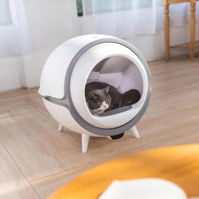 China Wholesale Sustainable Cat Toilet Electronic Cat Litter Intelligent App Control Automatic Cleaning Box Fit 4L Poops for sale