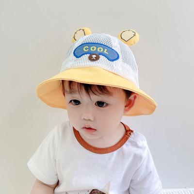 China Baby Sun Hat Bucket Hats Cartoon Children Small Breathable Wholesale Soft Breathable Hollowed Out Bucket for sale