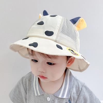 China Wholesale Soft Cartoon Baby Summer Sun Hat Scares Soft Plain Cotton Child Kids Bucket Hats for sale