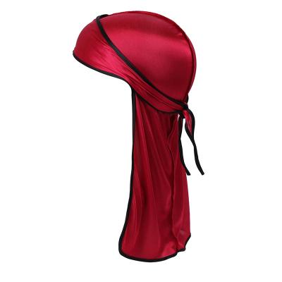 China Custom Printed Long-Tail Extra Head Stretch Wraps Durags For Men Du Rag Designer Durag for sale