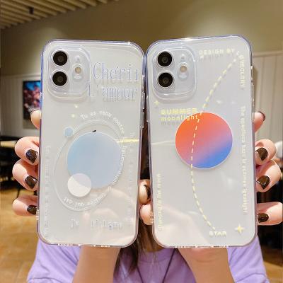 China Factory Printing Anti-drop Moon Clear Transparent Phone Case Custom Filter Cell Phone Mounts for sale