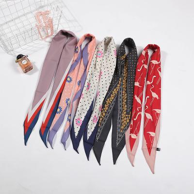 China South Korea Small Scarf Small Pointed Corner Snowflake Satin Silk Scarf Is Wearing Soft Korean Silky for sale