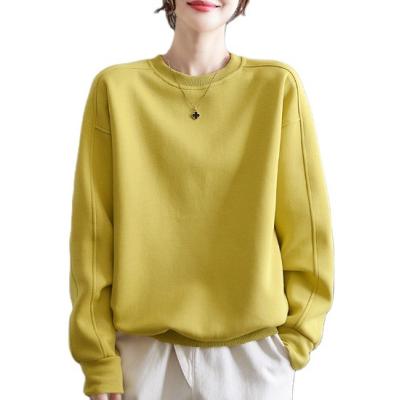 China Women's Soft Solid Hoodies Crew Neck Anti-pilling High Quality Cotton Oversized Hoodies for sale