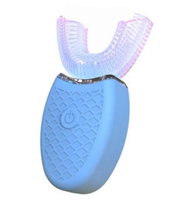 China Food Grade Waterproof Ultrasonic Rechargeable 360 ​​Degree Automatic Silicone Brush Ultrasonic Teeth Whitening U Shape Electric Toothbrush for sale