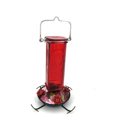 China Sustainable Garden Decoration Handwork Environmental Protection Tube Hanging Transparent Metal Bird Feeder for sale