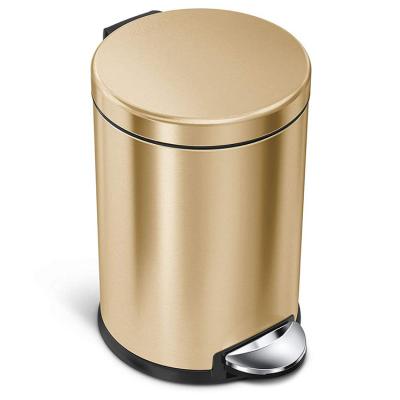 China Sustainable Round Bathroom Household Cleaning Tools Accessory Stainless Steel Pedal Trash Bin for sale