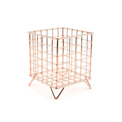 China Sustainable Household Environmental Protection High Capacity Gold Plating Storage Basket for sale