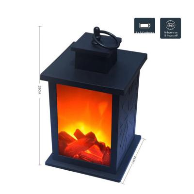 China Home Decoration Christmas Garden Decoration Flame Transparent Outdoor Fireplace Lantern for sale