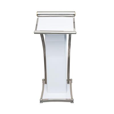 China Modern Iron Painting Baking White Teachers' Conference Podium Can Be Moved To Accommodate Consulting Desk Training Single Speaking Desk for sale