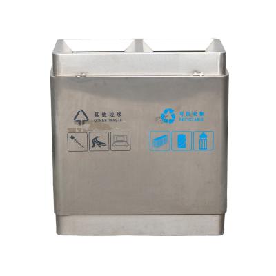 China Squeezing Garbage Cans Hotel Garbage Cans Stainless Steel Classified Dry And Wet Type Shopping Mall Trash Cans for sale