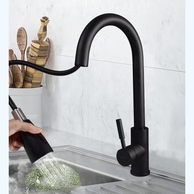 China Sense Faucets Made In Kitchen Pull China Hot And Cold Black Faucet for sale