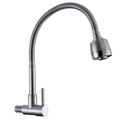 China Faucets OEM Factory Economical Swivel Spout Metered Wall Mounted Flexible Faucet For Kitchen Sink for sale