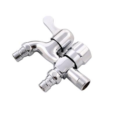 China Metered Faucets 2 Way Basin Bowl Sink Two Bibcock Faucet Small Faucet For Washing Machine for sale