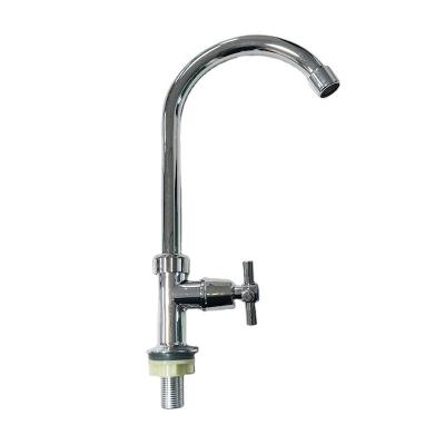 China Sense faucets can customize LOGO plastic single handle faucet plating long neck kitchen basin faucet wholesale manufacturers for sale