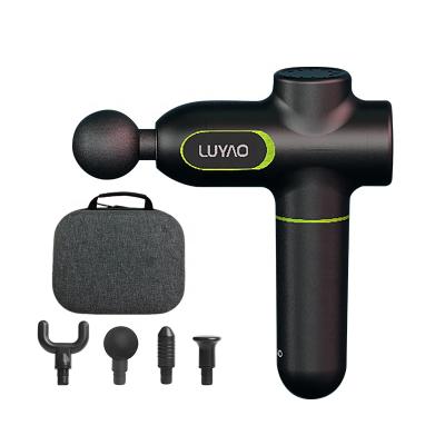 China Luyao Mini Deep Tissue Body Massage Gun Gun Handheld Massage Gun with C and 4 Type Loader Head for sale