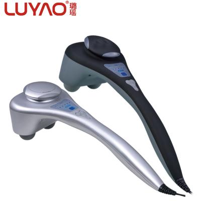 China Body Most Percussion Tissue Deep Tissue Massager Double Head Handheld Back Infrared Powerful Electric Vibration Body Heat LY-606I for sale