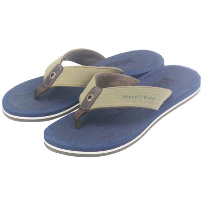 China Custom Made Summer Anti-Slippery You Own Brand and Logo Eva Rubber Canvas Flip Flop for Man's Slipper for sale