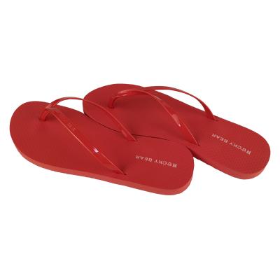 China New Design Anti-slippery Flip Flops PU Slippers Summer Holiday Shoes Fashion Flat Colors Flat Toe Strap Sandals for sale