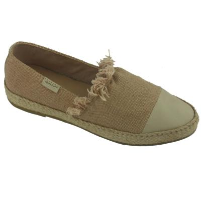 China Anti-slippery canvas sneaker for women men shoes loafers with hemp rope sole for sale