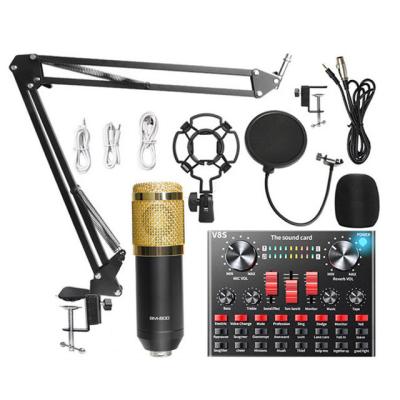 China Hot Selling Gooseneck Microphone Microphone Condenser with Adjustable Studio Mic Sound Card Kit V8 for sale