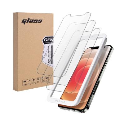 China 3 Pieces Full Coverage Tempered Glass Screen Protector Factory Wholesale Tempered Glass Film For iPhone 12 Pro Max XR XS 6 7 8 Plus Suitable For iPhone 12 Screen Protector for sale