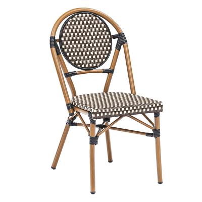 China Modern All Weather Rattan Outdoor Chair Restaurant Furniture Aluminium Pe Rattan Chair Wicker Leisure Chairs for sale