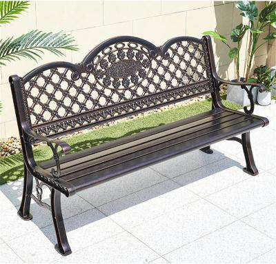 China Eco-friendly\UV Resistant\water Proof\weather Resistant Wholesale outdoor cast aluminum chair long bench leisure garden park metal aluminum outdoor bench for sale