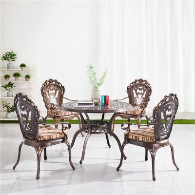 China Eco-friendly\UV Resistant\water Proof\weather Resistant Bistro Metal Patio Chair Set Furniture Cast Antique Outdoor Aluminum Garden Patio Chair cast aluminum furniture for sale