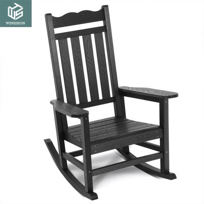 China Convertible Outdoor environmental protection comfortable leisure plastic wood garden rocking chair for sale