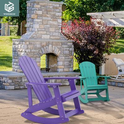 China Convertible China Outdoor Furniture Supplier Adirondack  Wood Rocking Adirondack HIPS Plastic Chair for sale