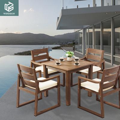 China HIPS High Quality HIPS Dining Tables Modern Style Dining Table Sets Plastic Wood Table And Chairs for sale