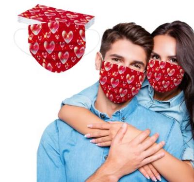 China 2022 Happy Valentine's Day Face Maskes Heart Scarf Anti-Dust Windproof Red Pattern Dustproof Valentine's Day Heart Maskes for sale