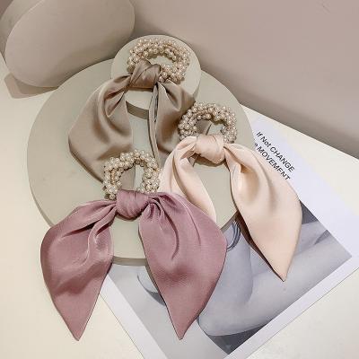 China Fashion Bohemia Fashion Color Temperament Scrunchies Flame Headband Hair Bead Hair Ring Pure Classic Bowknot Rope Elastic Hair Bands For Women Girls for sale