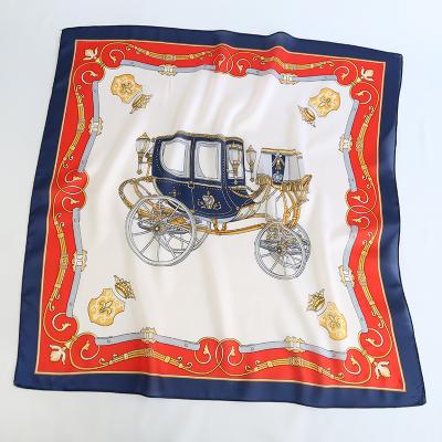 China Female All-matching Printed Silk Scarf Parasol Decoration INS Small Warm Square Towel Scarves for sale