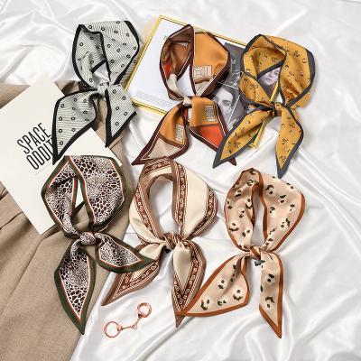 China Hot Sale Ladies Luxury Designer Logo Scarves Hijabs Famous Custom Brands Latest Parasol Decoration Plaid Style Double Side Hot Korean Silk Print Scarf for sale