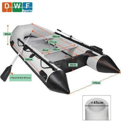 China Wholesale Folding 3-4 People 3.3m PVC Tarpaulin EN/CE China 1.2mm PVC Inflatable Fishing Boat Dinghy for sale