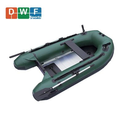 China PVC Tarpaulin EN/CE 1.2MM PVC Aluminum Floor Botes Inflatable Fishing Boat With Outboard Motor for sale