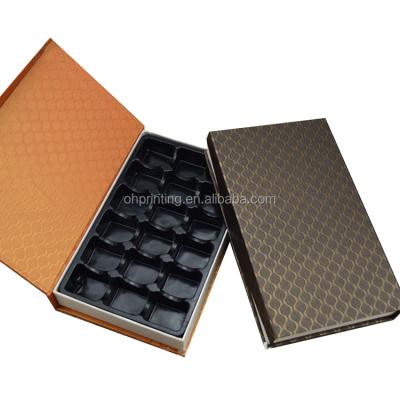 China Recycled Materials Customized Square Chocolate Box With Pet Insert for sale