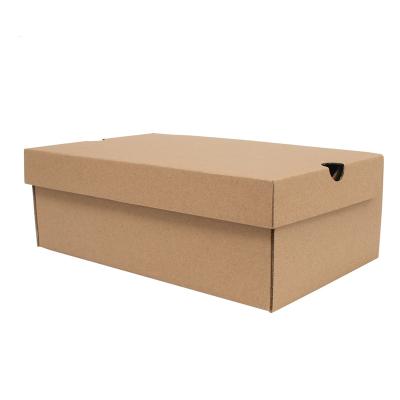 China Recycled Materials Wholesale Custom Logo Recyclable Corrugated Paper Shoes Packaging Box for sale