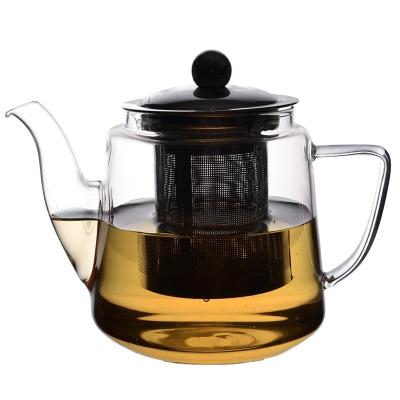 China Sustainable Glass Teapot Set Cup Warmer Base Borosilicate Glass Glass Teapot for sale