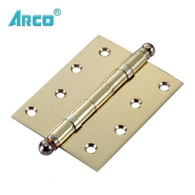 China Traditional Ball Head Brass Plated Steel Door Hinge, Wooden Door Hinge for sale