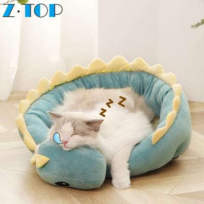 China Super Breathable Washable Dog Beds Super Soft Washable Dog Anti Slip Dinosaur Pet Heating Beds for sale