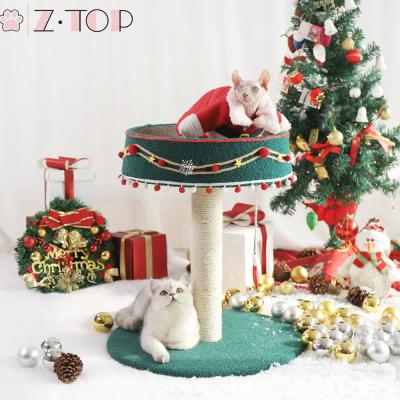 China Customized Wholesale Viable Cat Scratching Post Dangling Ball Cat Tree With Stand Christmas Gifts for sale