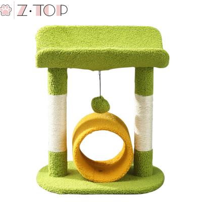 China Hot Selling Viable View Pet House Cat Luxury Jumping Frame Wood Furniture Cat Scratching Tree for sale