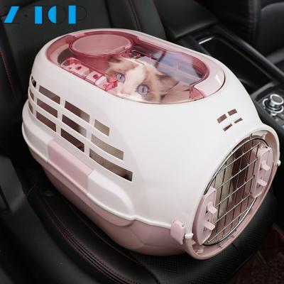 China Breathable Portable Plastic Dog Cat Flight Case Cage Airline Approval for sale