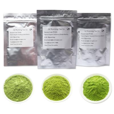 China Wholesale Matcha Green Tea Powder Japanese Matcha Mill Stone Decaffeinate Matcha Powder In Sample Pack for sale