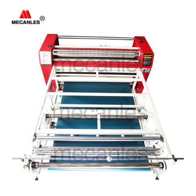 China Multifunction industrial Para de calandra sublimacion transfer printing machine roll heat press machine with oil heating flat worktable for sale