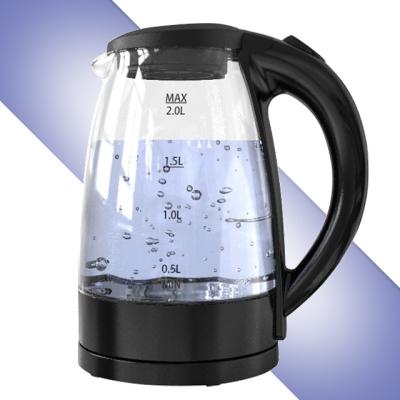 China 360 Degree Rotating Base Easy To Clean Double Tea Maker With Tray Glass Material 1.8 Liter Electric Kettle for sale