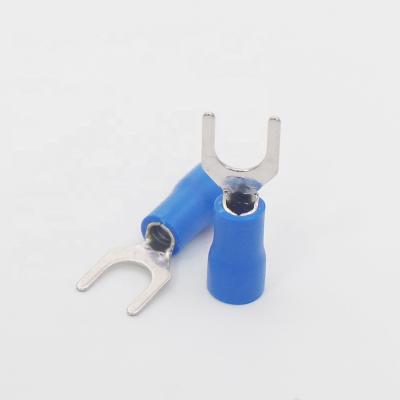 China SV2-4S Connecting Cable Insulated Brass Fork Spade Terminal Crimp Terminal for sale