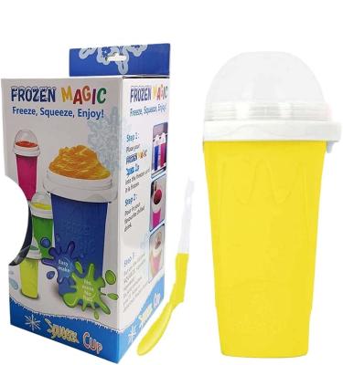 China Double Layer Sustainable Squeeze Maker Frozen Magic Soggy Ice Cup for sale